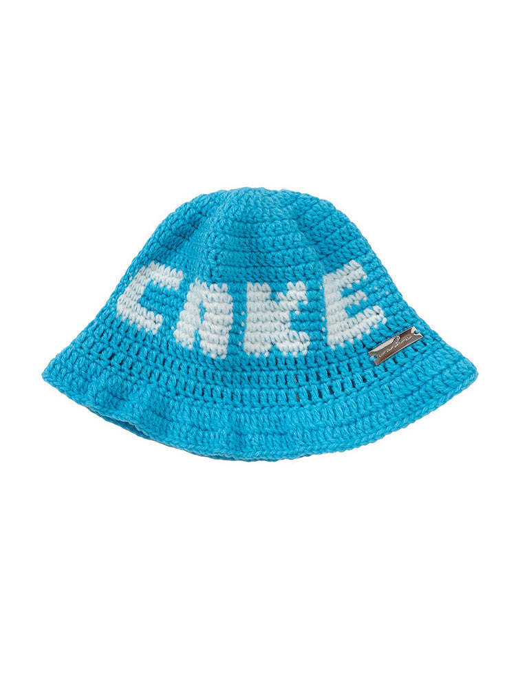CAKE X Y.A.R.N.COLLECTION HANDMADE KNIT BUCKETS HAT (BLUE)