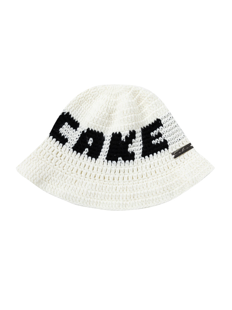 CAKE X Y.A.R.N.COLLECTION HANDMADE KNIT BUCKETS HAT (WHITE)