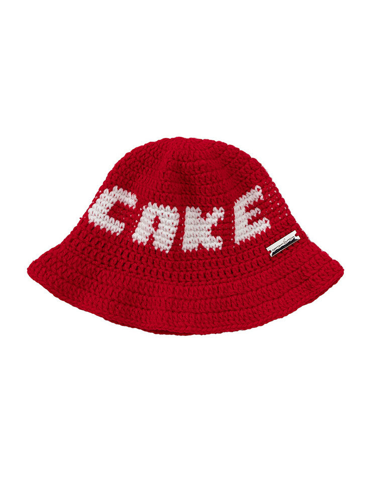 CAKE X Y.A.R.N.COLLECTION HANDMADE KNIT BUCKETS HAT (RED)