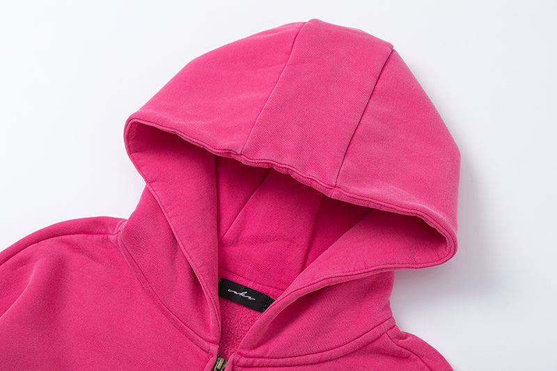 CAKE - WATER DROPLETS ZIP HOODIE WASHED PINK