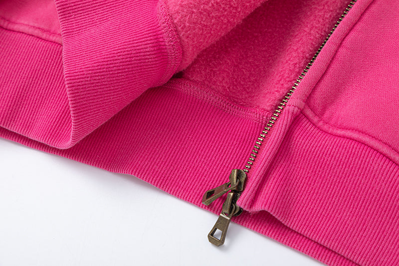 CAKE - WATER DROPLETS ZIP HOODIE WASHED PINK