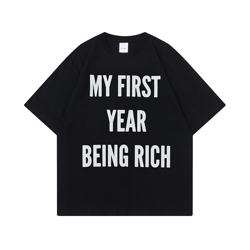 CAKE - FIRST YEAR BEING RICH TEE BLACK