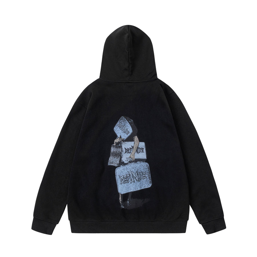 CAKE / DEFINITE “Shopaholic” Zip Up Hoodie BLACK